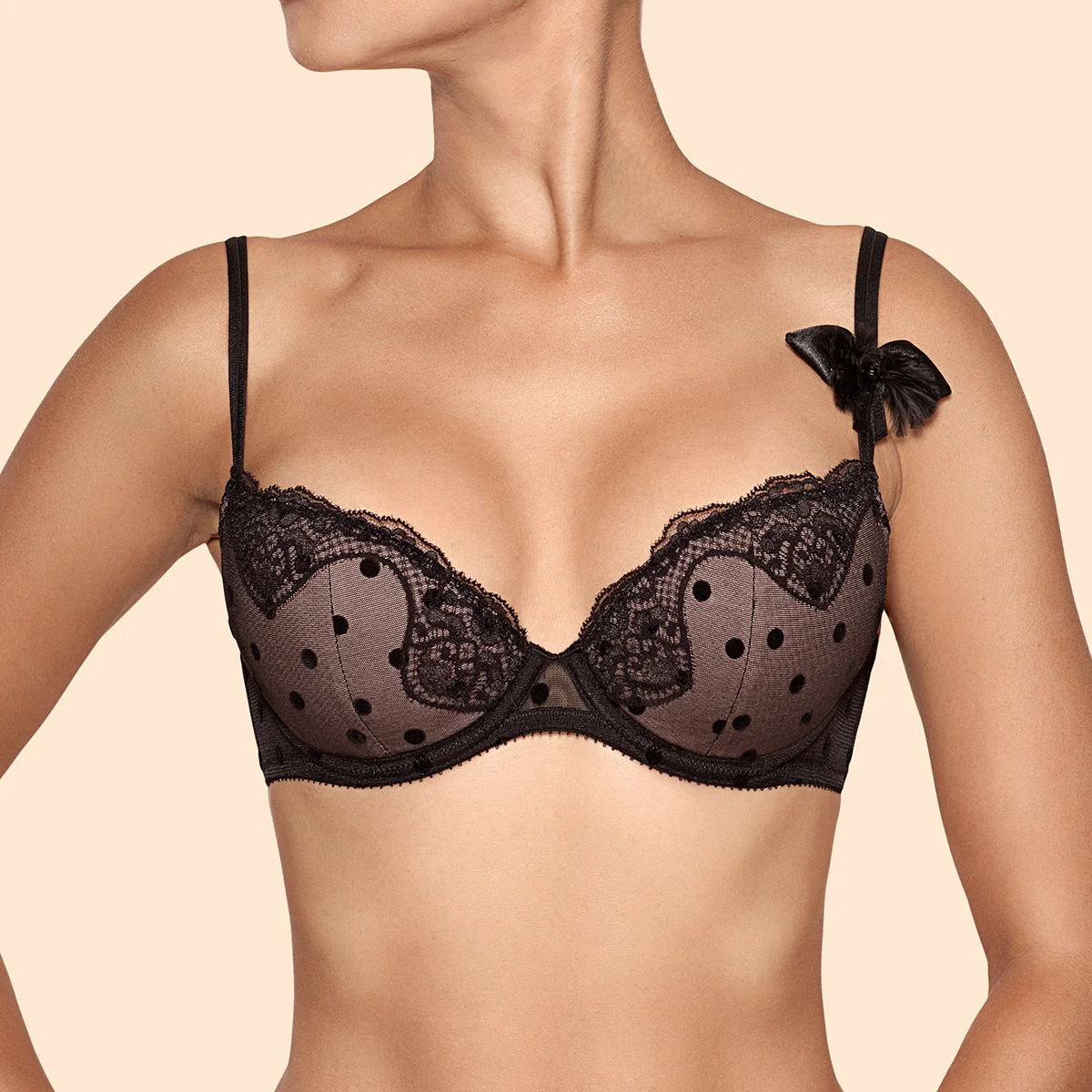 Ajour Capriccio Sheer Polka Dot Demi Bra - Image 2