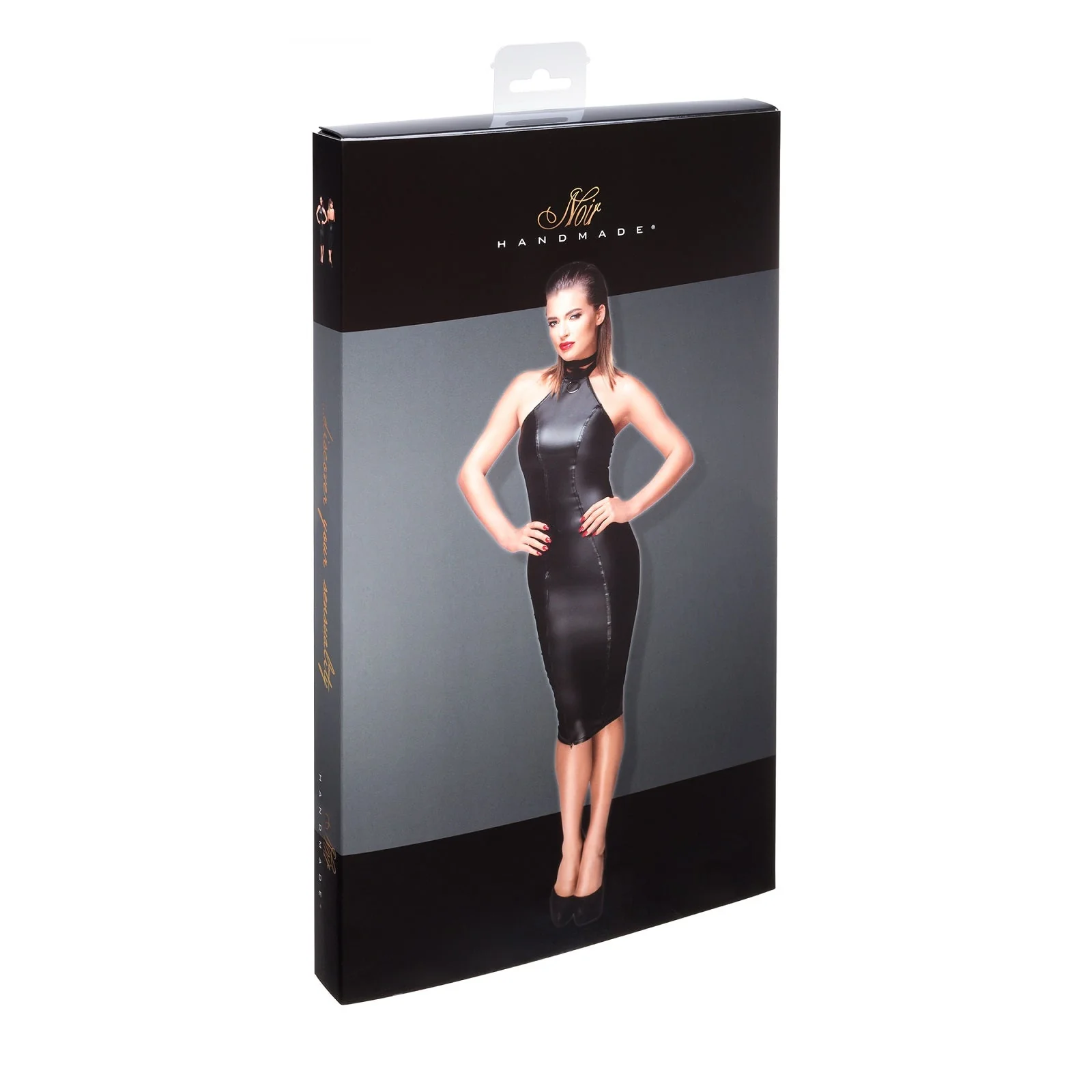 Sexy Powerwetlook Pencil Dress Noir Handmade - Image 7