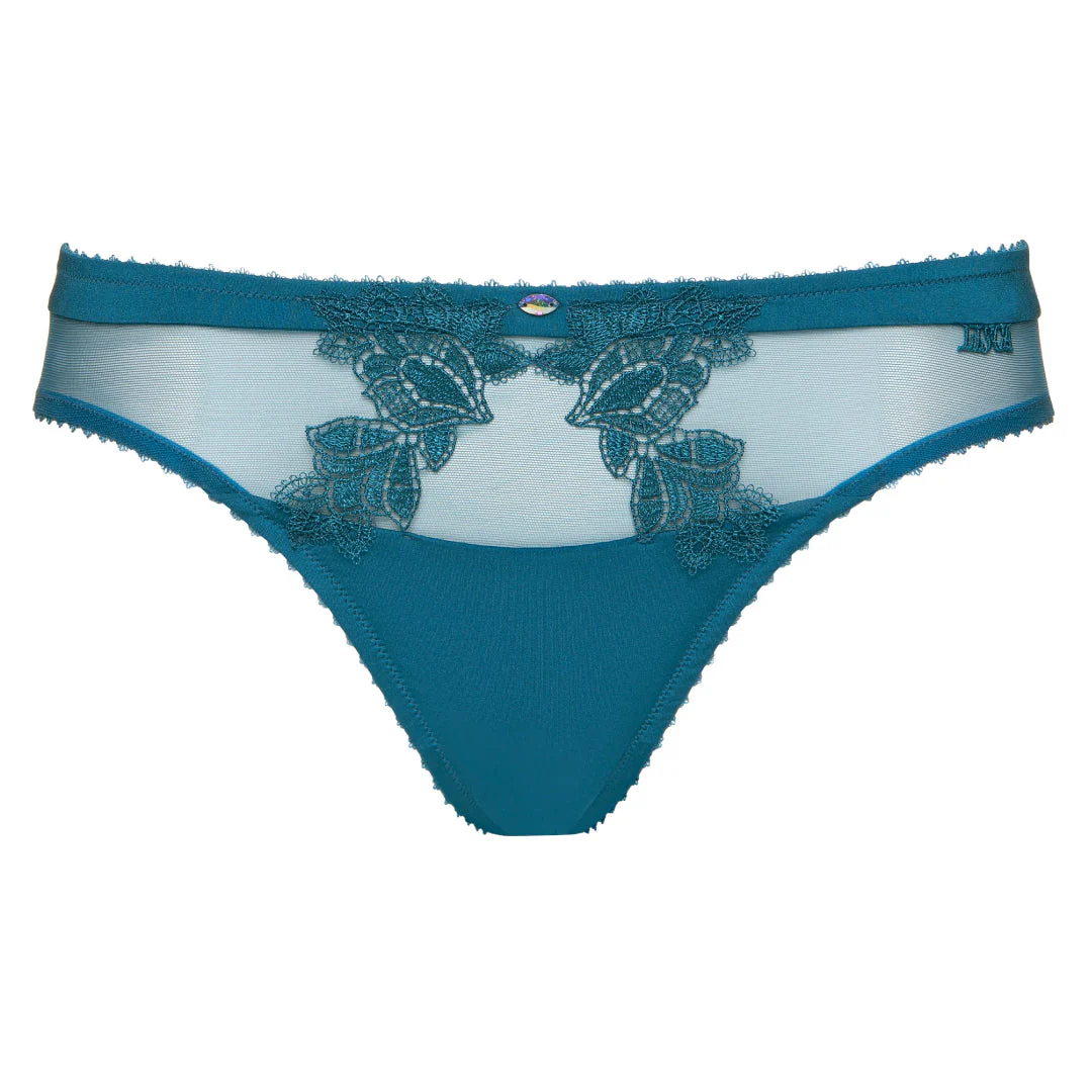 Lisca Peony Dark Turquoise Sheer Mesh Lace Bikini Panty - Image 5