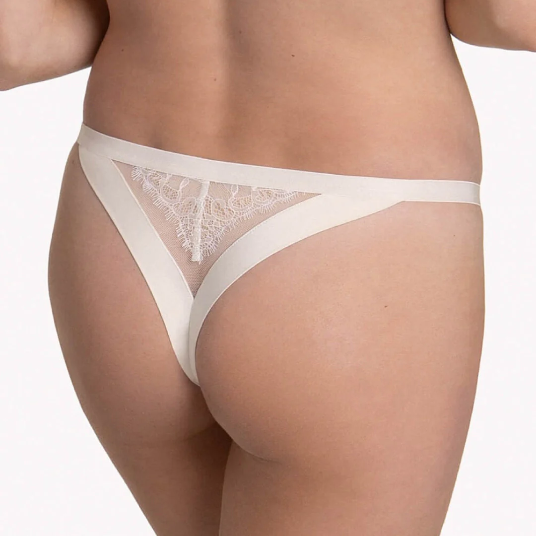 Lisca Rose Sheer Lace Brazilian String Panty - Image 2