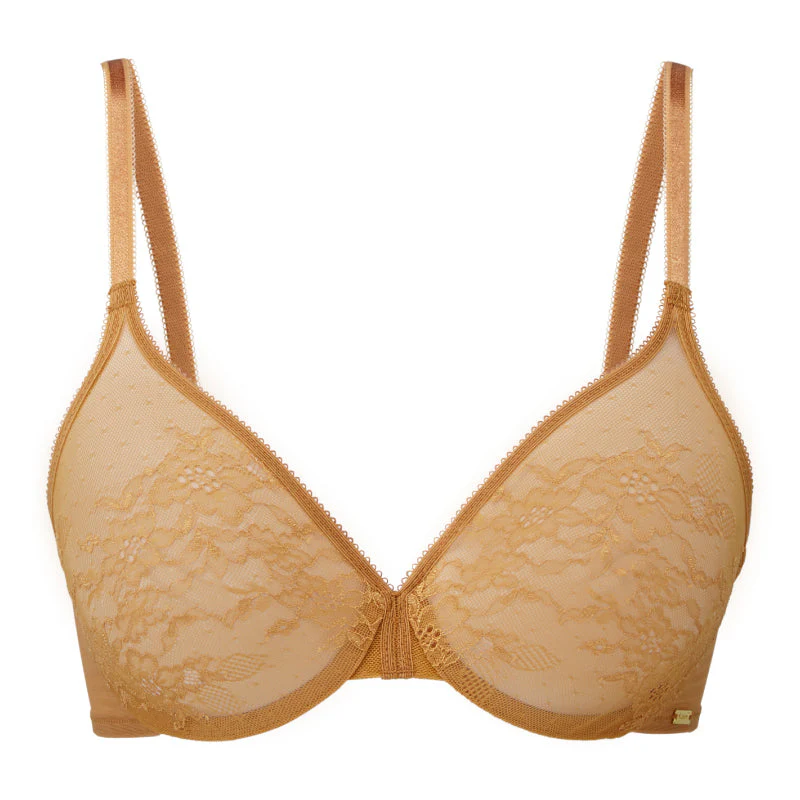 Gossard Glossies Lace Spiced Honey Sheer Molded Bra - Image 7