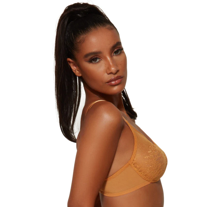 Gossard Glossies Lace Spiced Honey Sheer Molded Bra - Image 9