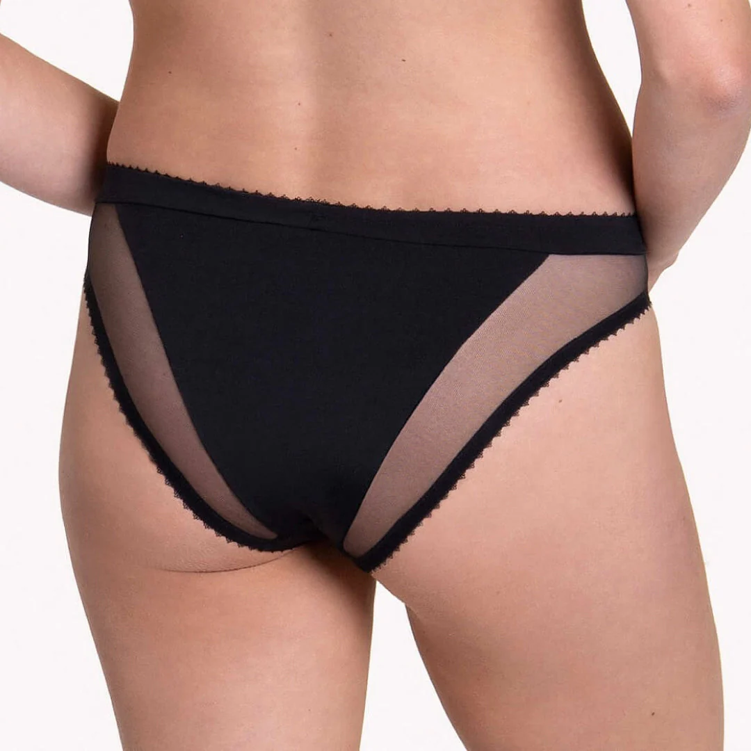 Lisca Peony Black Sheer Mesh Lace Bikini Panty - Image 2