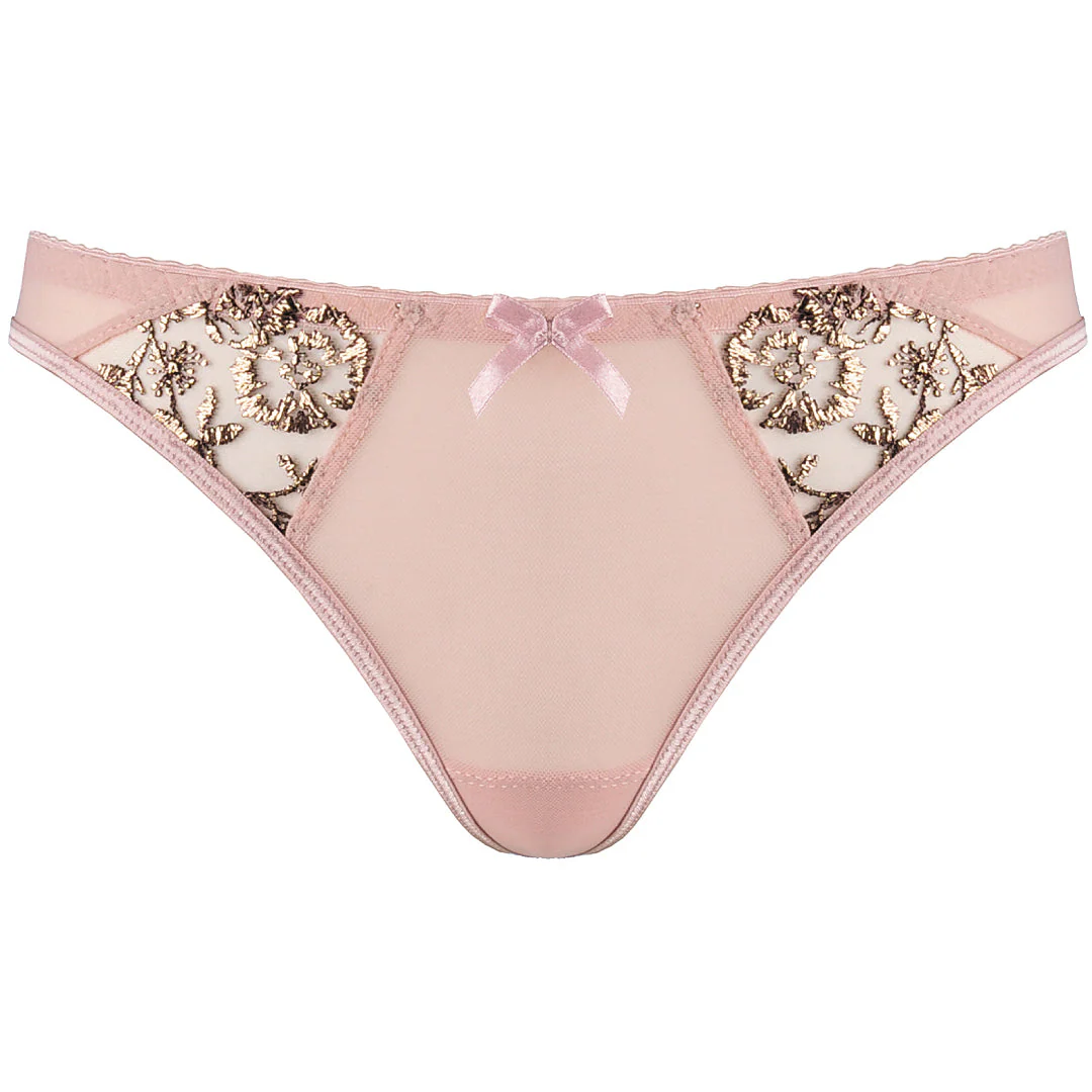 Axami Copper Rose Sheer Mesh Thong Panty - Image 3