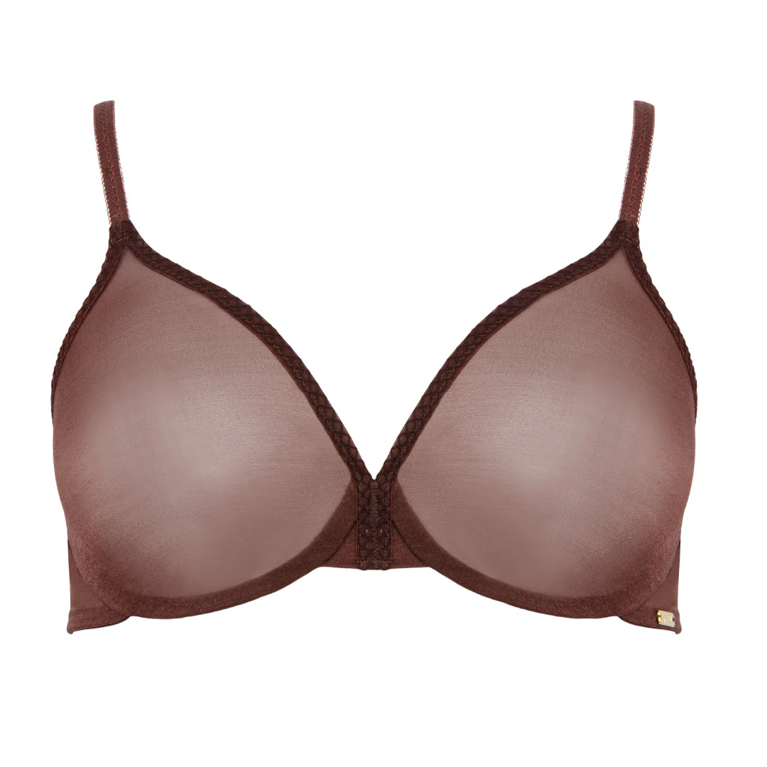 Gossard Glossies Rich Brown Sheer Molded Bra - Image 5