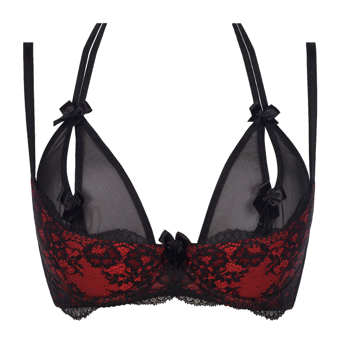 Axami Tamarillo Sorbet Sheer Peek-a-Boo Bra - Image 5