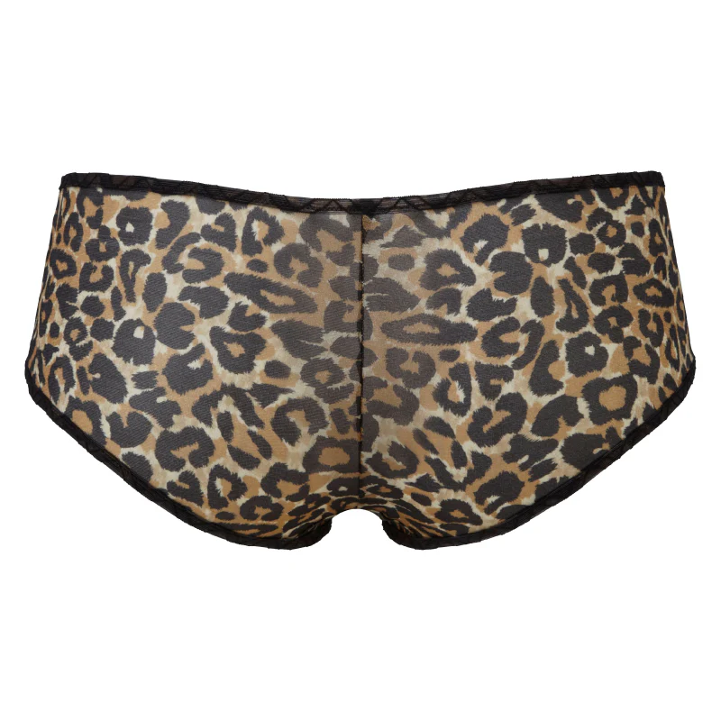 Gossard Glossies Leopard Black Printed Sheer Boyshort Panty - Image 4