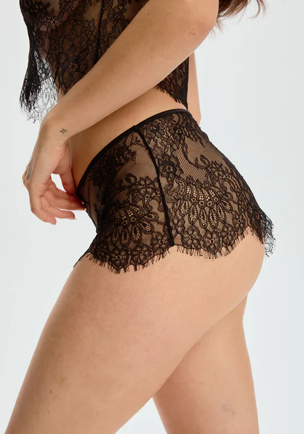 Blush Serene Black Sheer Eyelash Lace Short - Image 3