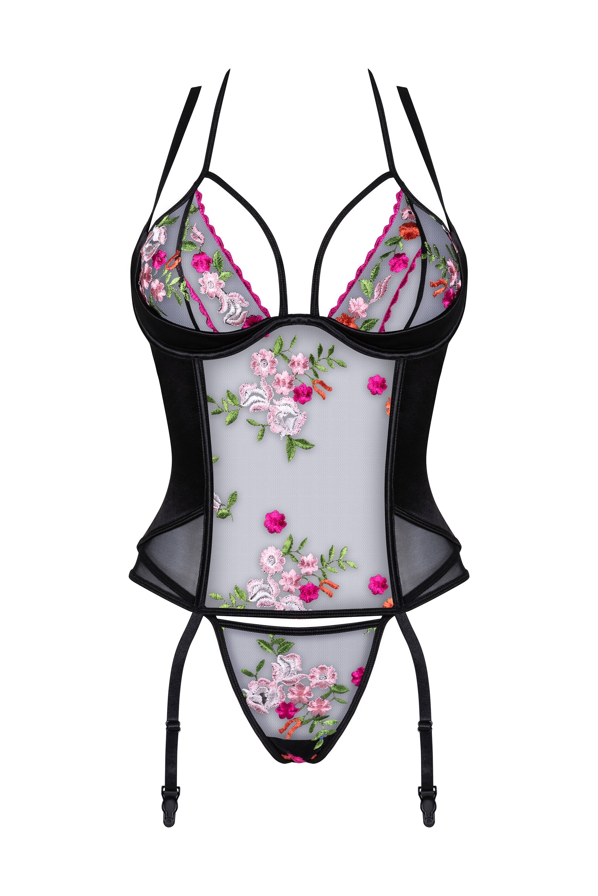 Beauty Night Joanna Sheer Floral Embroidery Corset - Image 5