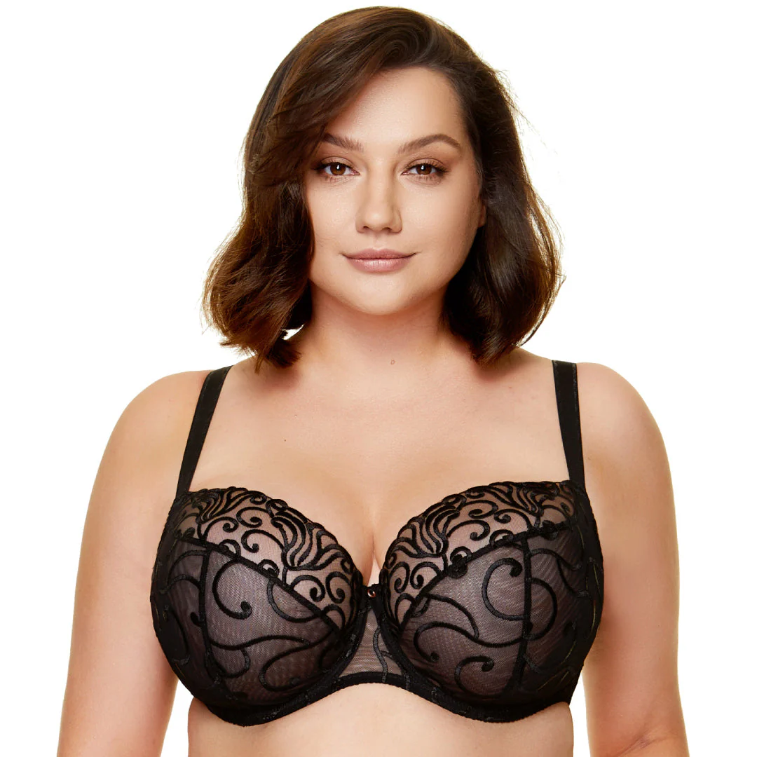 Gorteks Fiore Black Sheer Full Figure Bra - Image 3