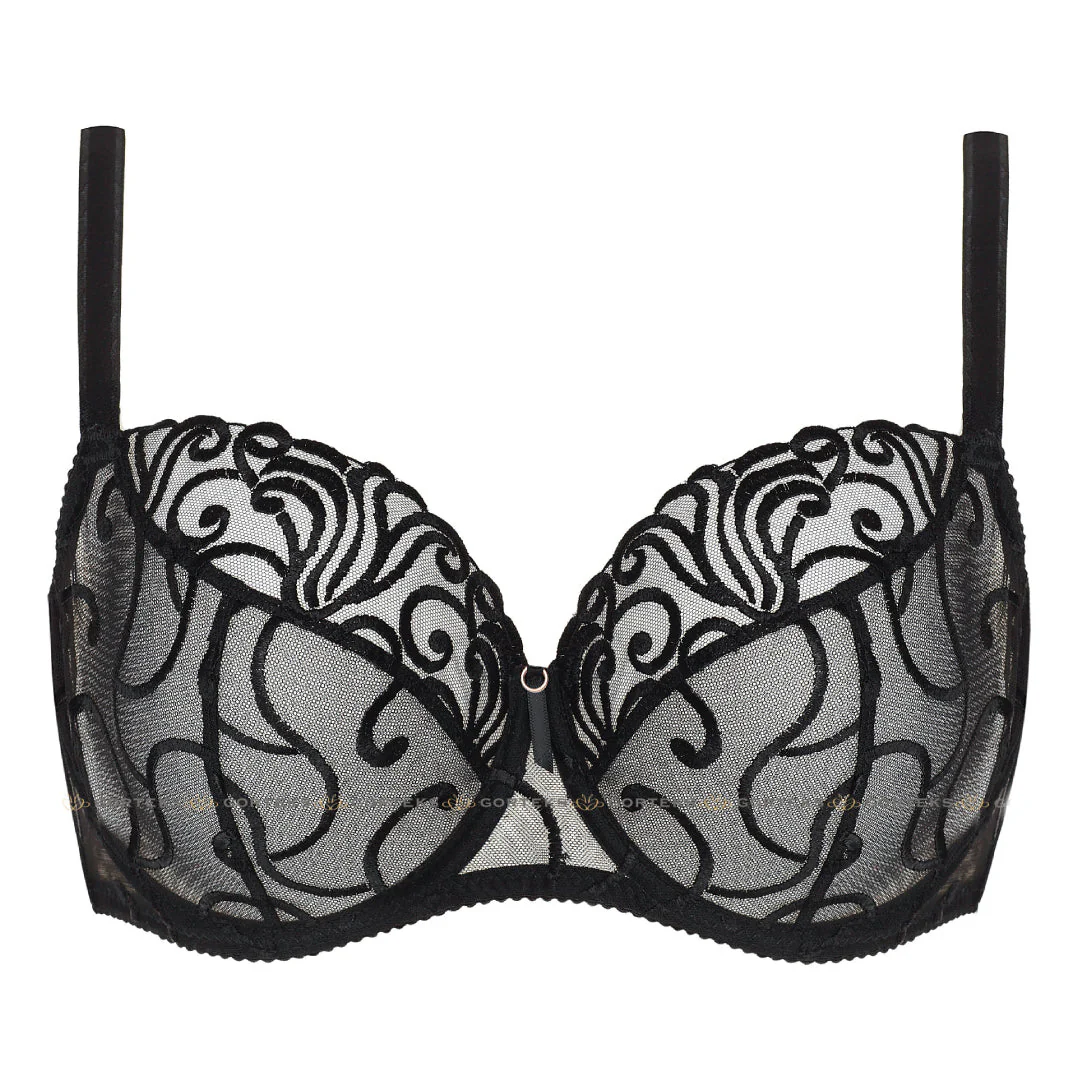 Gorteks Fiore Black Sheer Full Figure Bra - Image 7