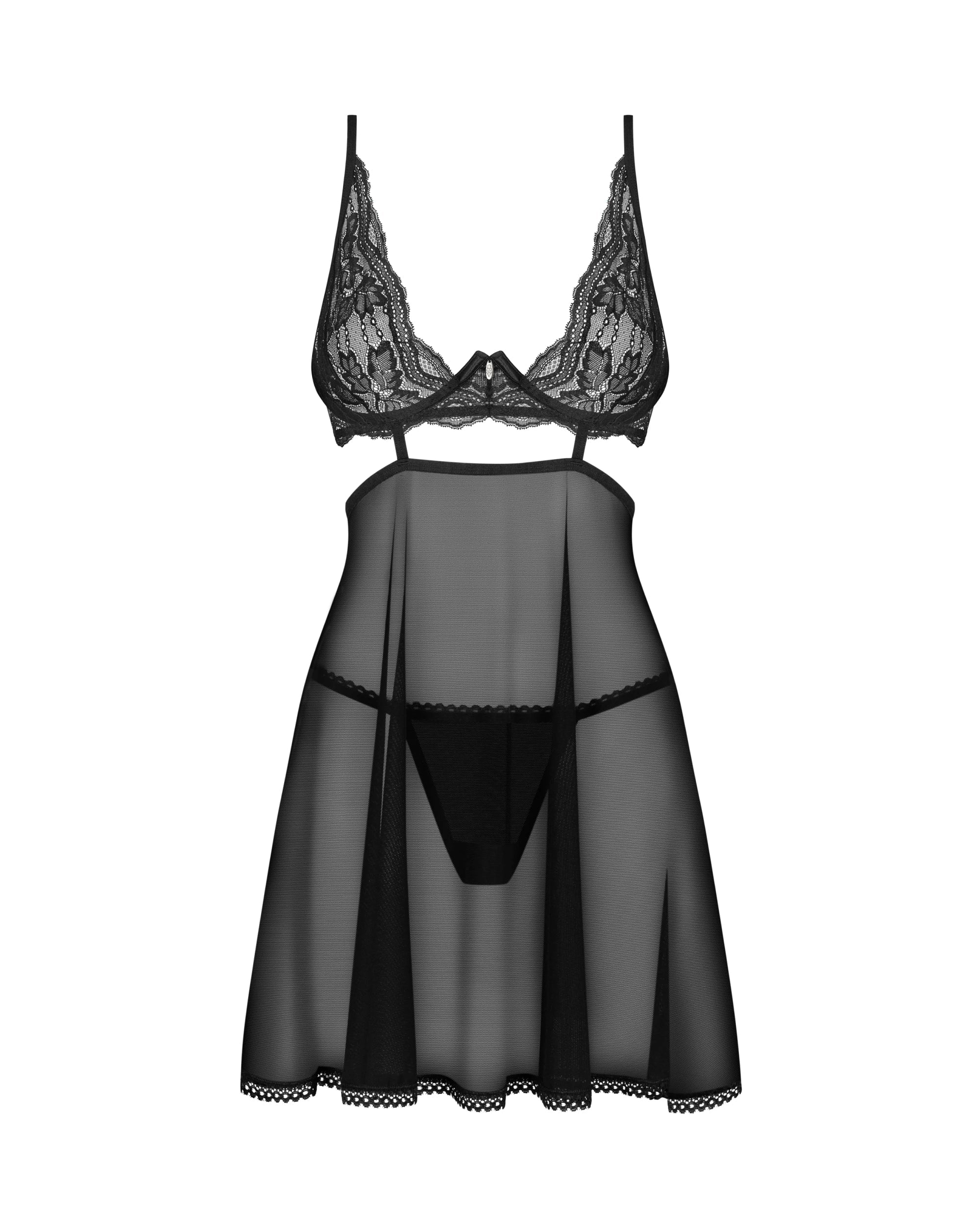 Obsessive Nutris Sheer Lace Babydoll Set - Image 3