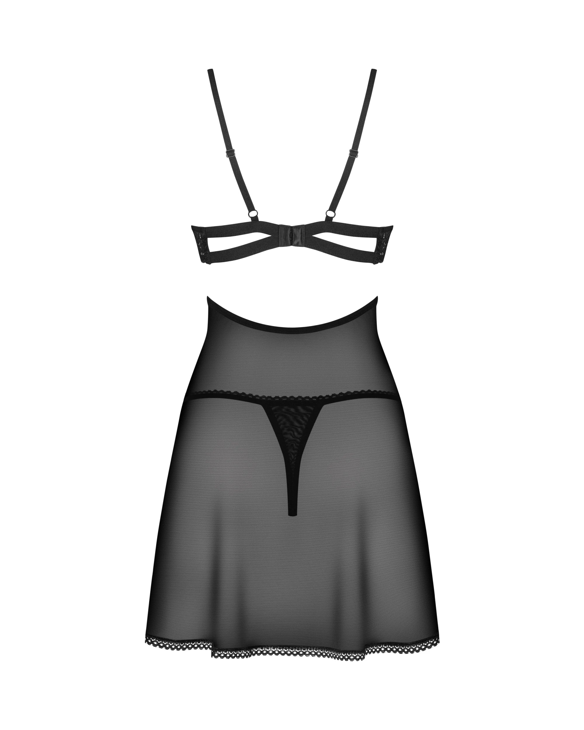 Obsessive Nutris Sheer Lace Babydoll Set - Image 4