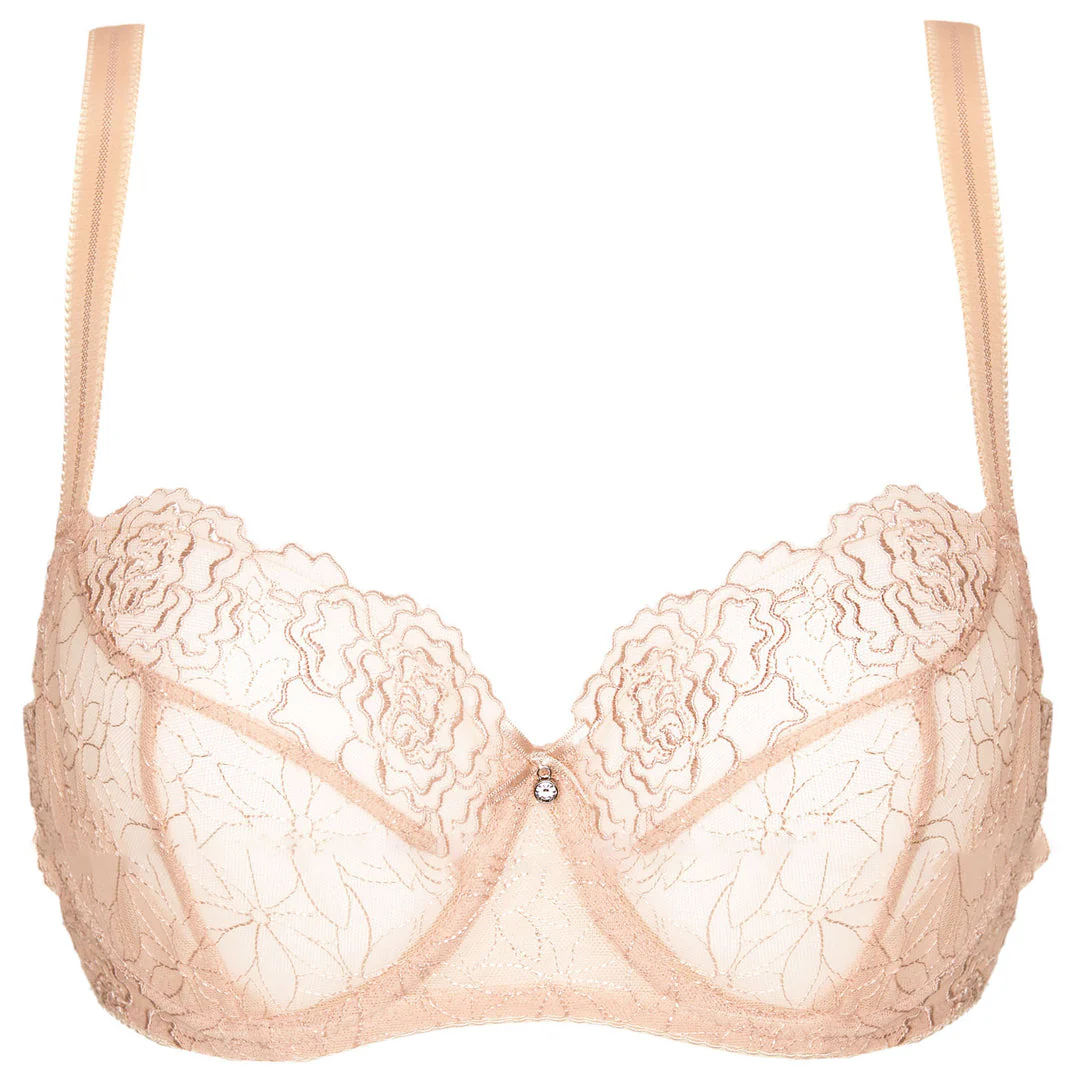 Gorteks Pamela Beige Sheer Mesh Balconette Bra - Image 4