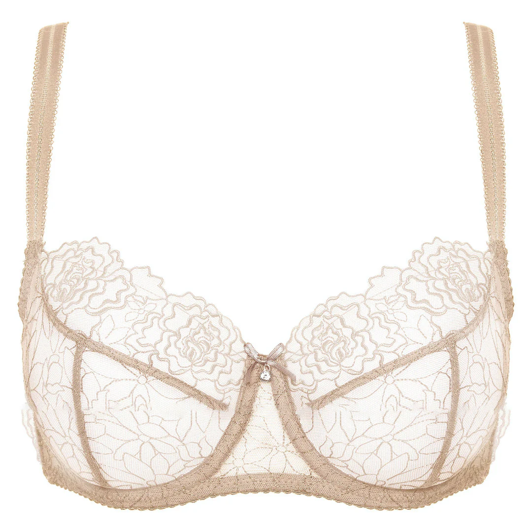 Gorteks Pamela Cappucino Sheer Mesh Balconette Bra - Image 8