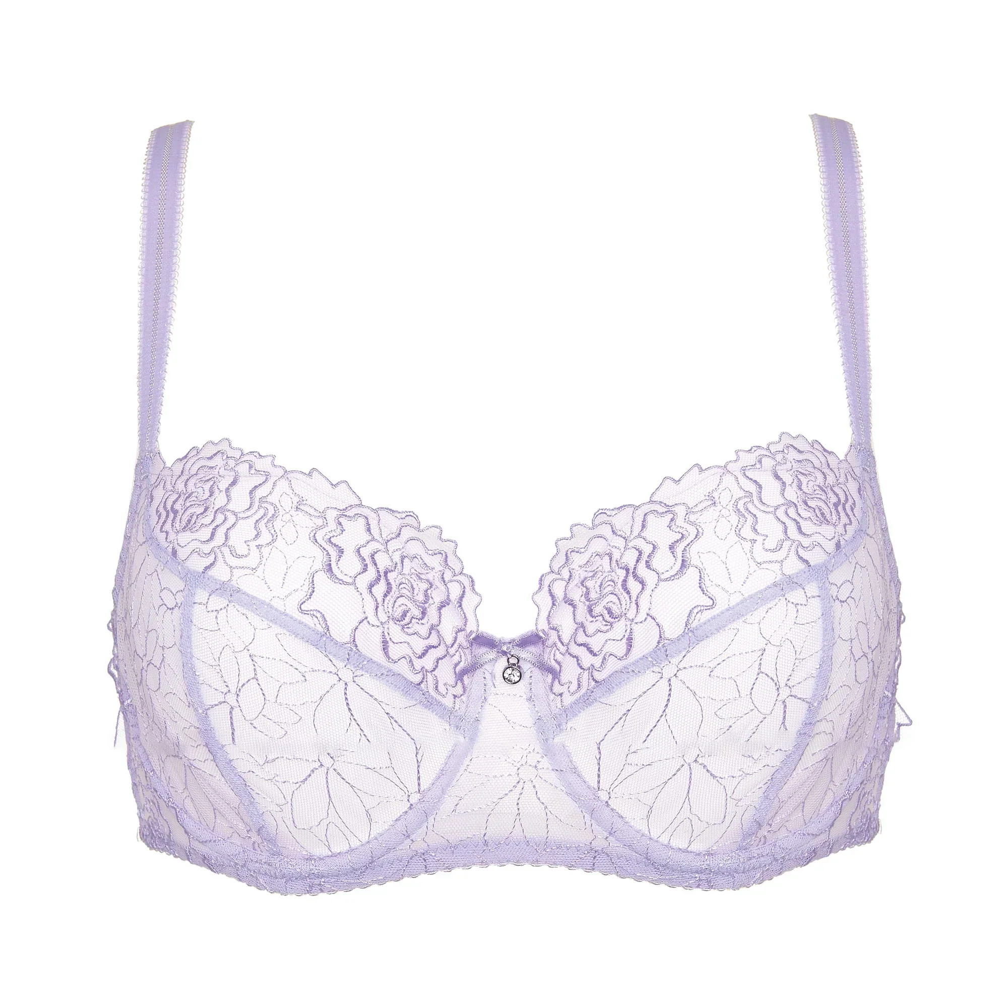 Gorteks Pamela Lavender Sheer Mesh Balconette Bra - Image 5