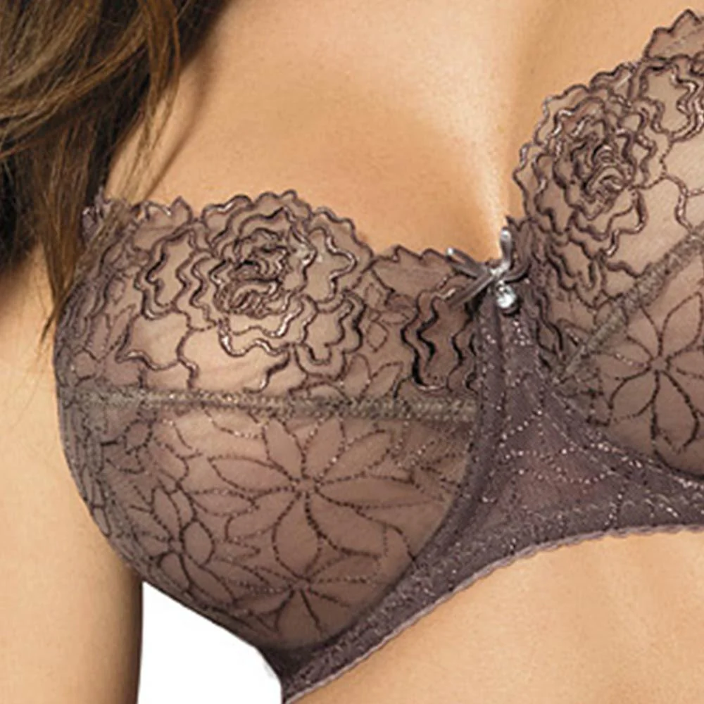 Gorteks Pamela Mocha Sheer Mesh Balconette Bra - Image 4