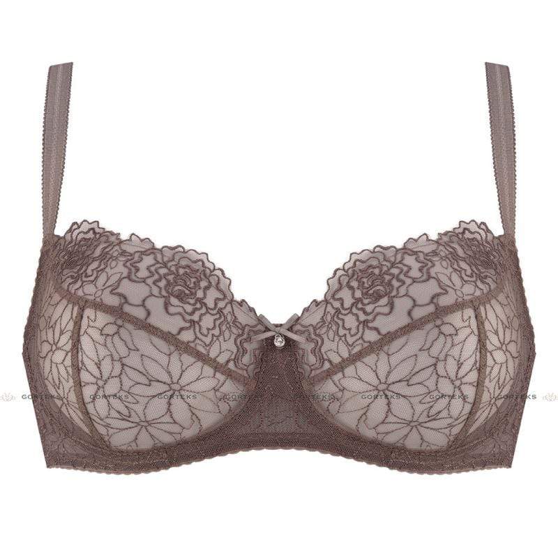 Gorteks Pamela Mocha Sheer Mesh Balconette Bra - Image 7