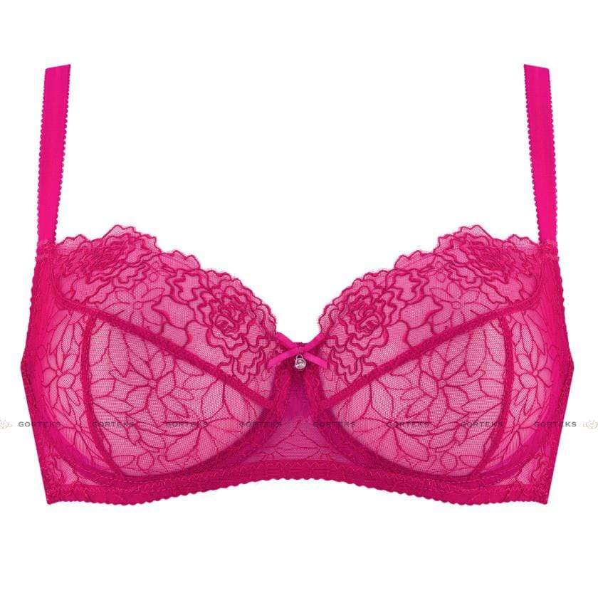 Gorteks Pamela Pink Sheer Mesh Balconette Bra - Image 6