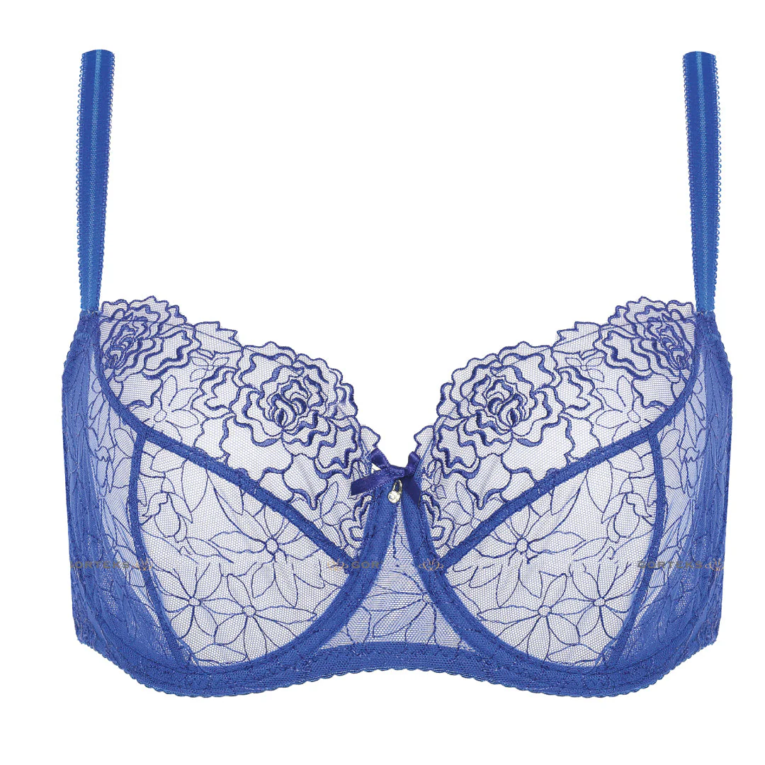 Gorteks Pamela Sapphire Sheer Mesh Balconette Bra - Image 6