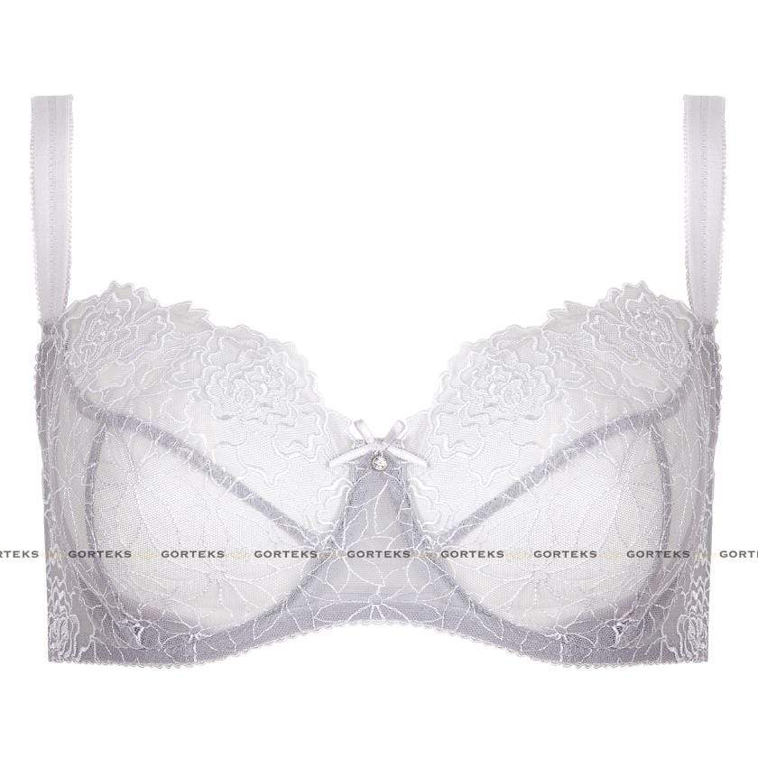 Gorteks Pamela Silver Sheer Mesh Balconette Bra - Image 4