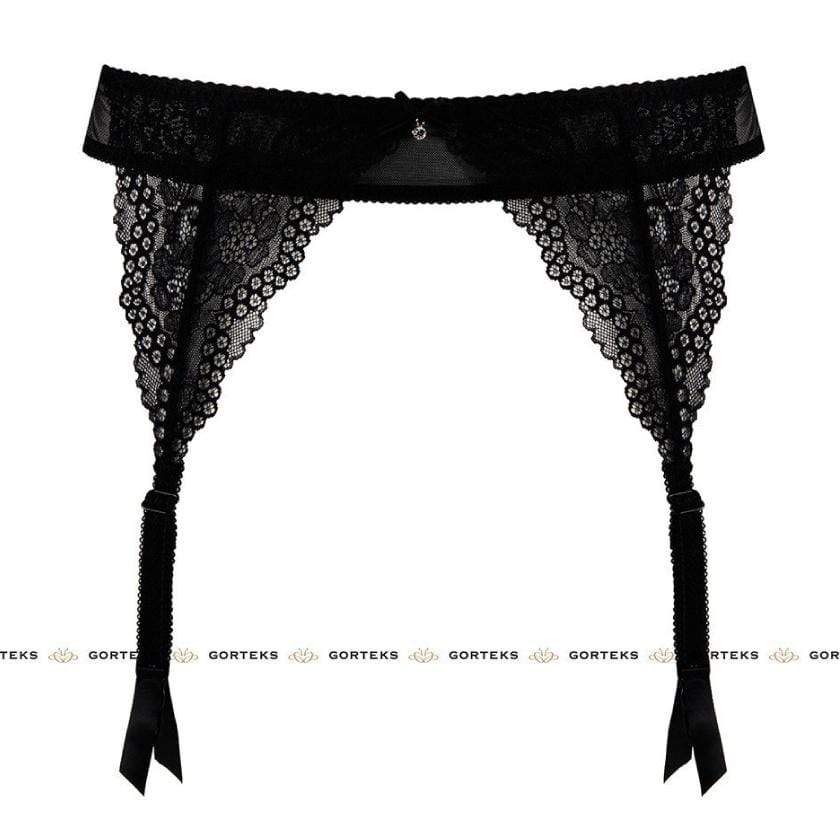 Gorteks Scarlet Black Sexy Sheer Lace Garter Belt - Image 3