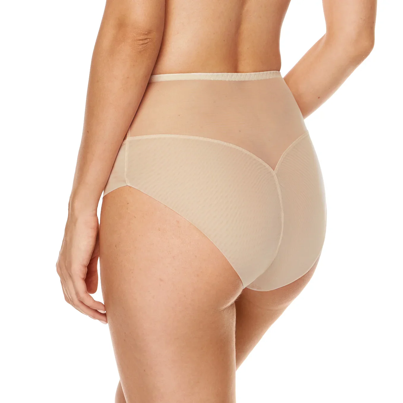 Gorteks Gabi Beige Lace High Waist Full Brief Panty - Image 2