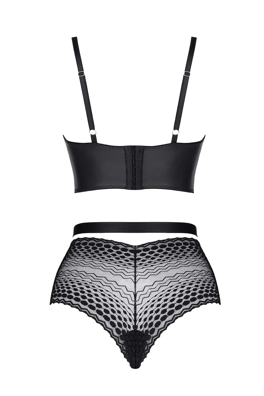 Demoniq Yessenia Sheer Lace Longline Bra & High Waist Briefs - Image 5