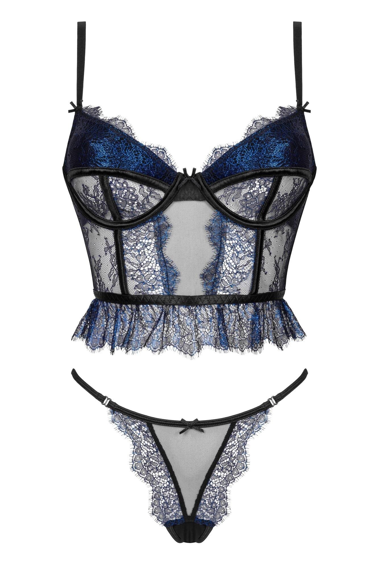 Beauty Night Saphira Sheer Lace Longline Bra & Sexy String - Image 4