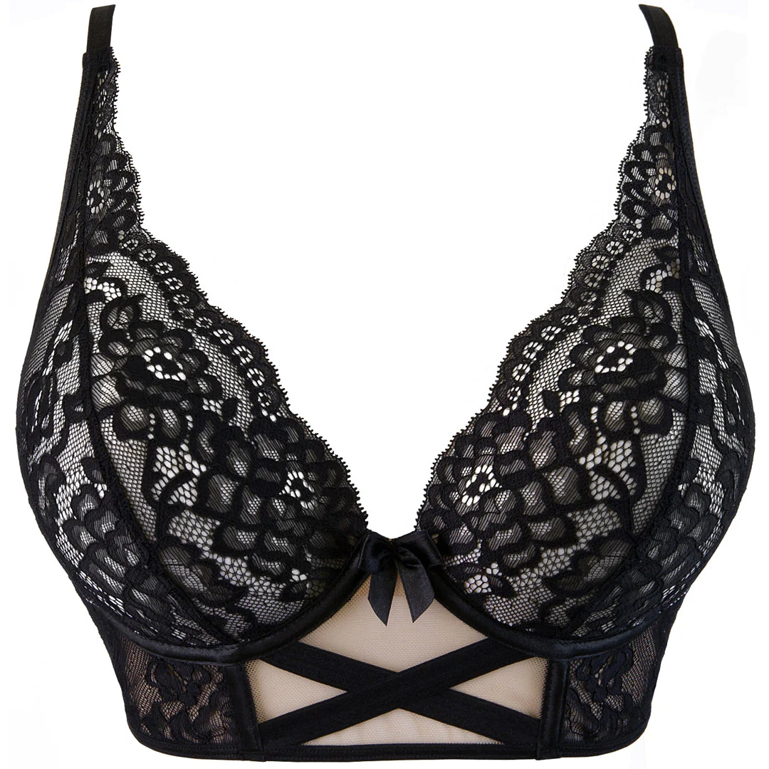 Axami Golden Dream Sheer Lace Longline Plunge Bra - Image 6