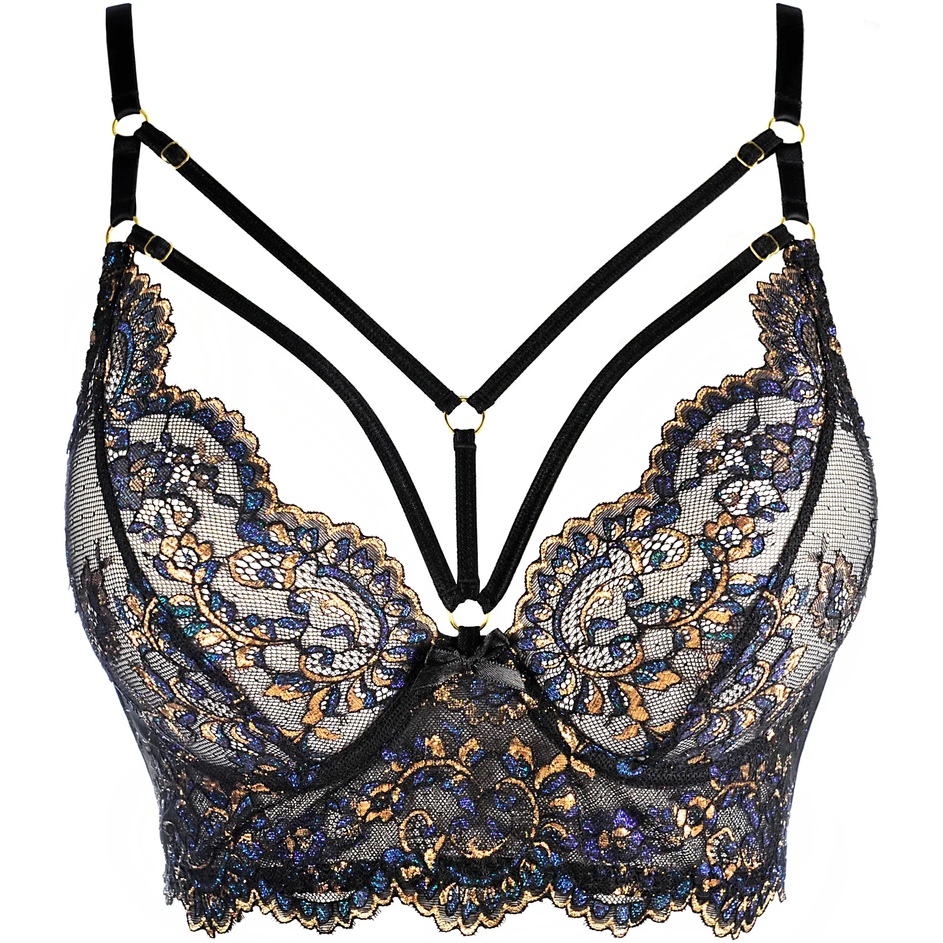 Axami Sensations Sheer Lace Longline Plunge Bra - Image 3