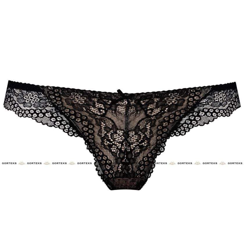 Gorteks Scarlet Black Sheer Lace Thong Panty - Image 3