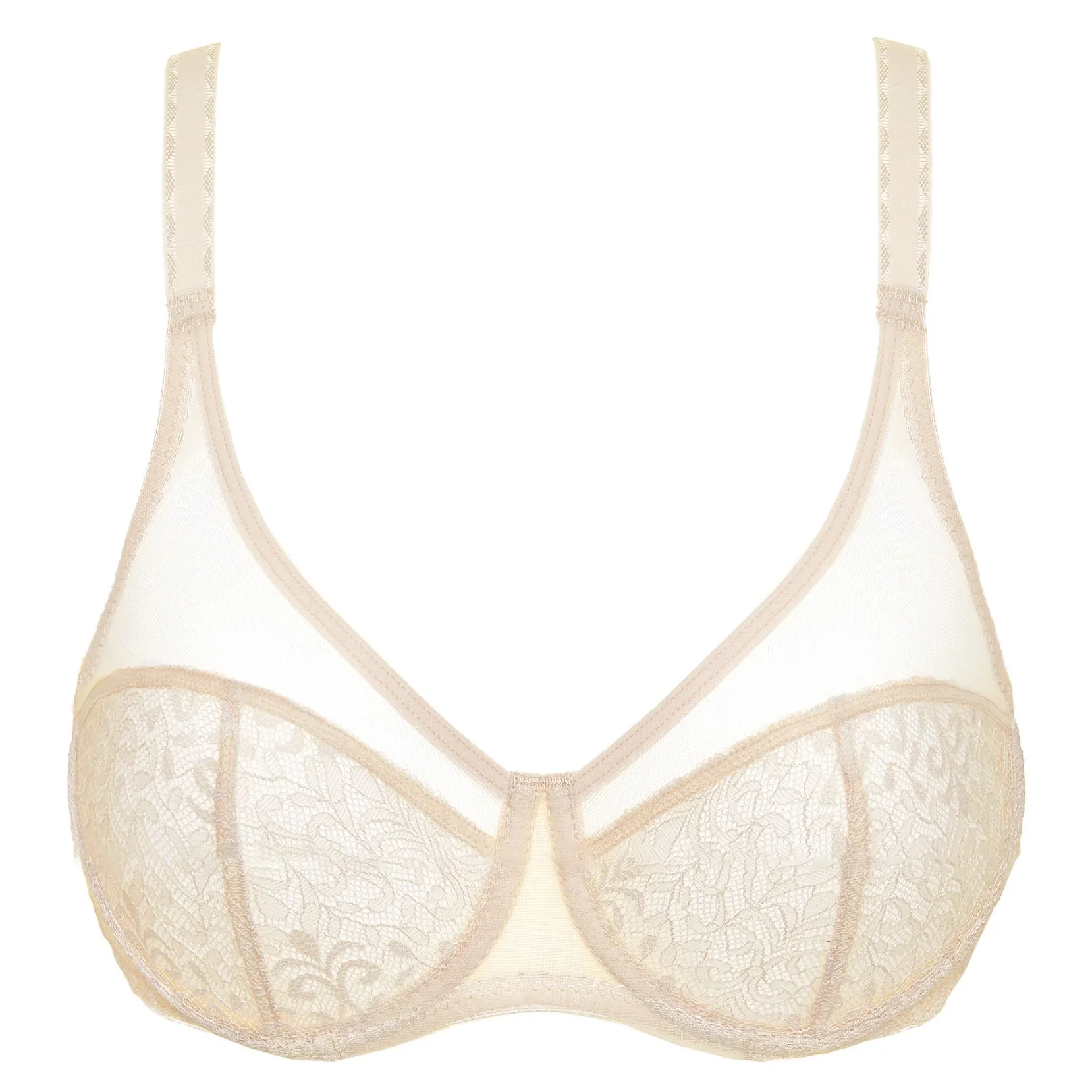 Gorteks Gabi Beige Sheer Lace Plunge Bra - Image 3