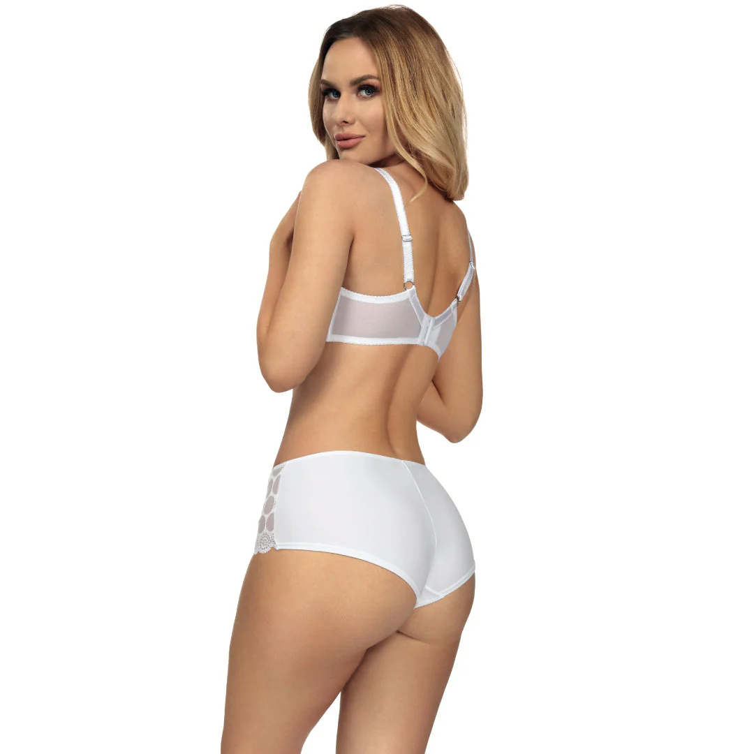 Sheer Lace Soft Cup Bra Coco White - Image 4