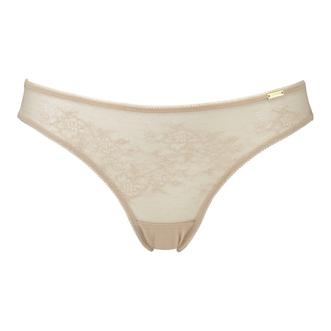 Gossard Glossies Lace Nude Sheer Thong Panty - Image 8