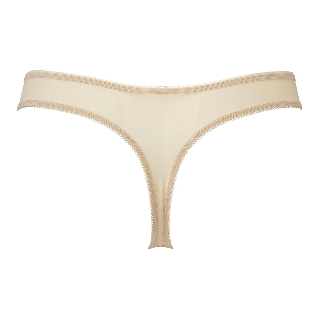 Gossard Glossies Lace Nude Sheer Thong Panty - Image 9