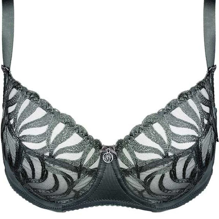 Sheer Lace Underwire Bra Emerald - Image 6