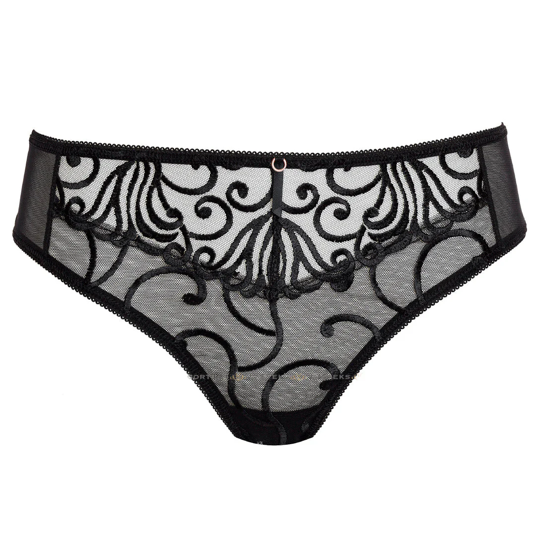 Gorteks Fiore Black Sheer Low Rise Bikini Panty - Image 4