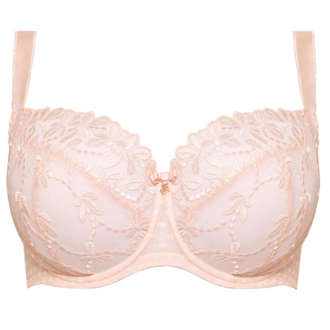 Samanta Donna Powder Rose Sheer Mesh 3-Part Full Cup Bra - Image 3