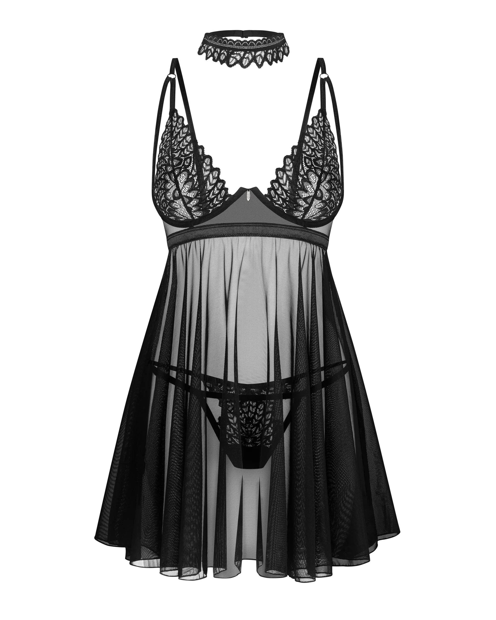Obsessive Donarella Sheer Mesh Babydoll & String Panty - Image 3