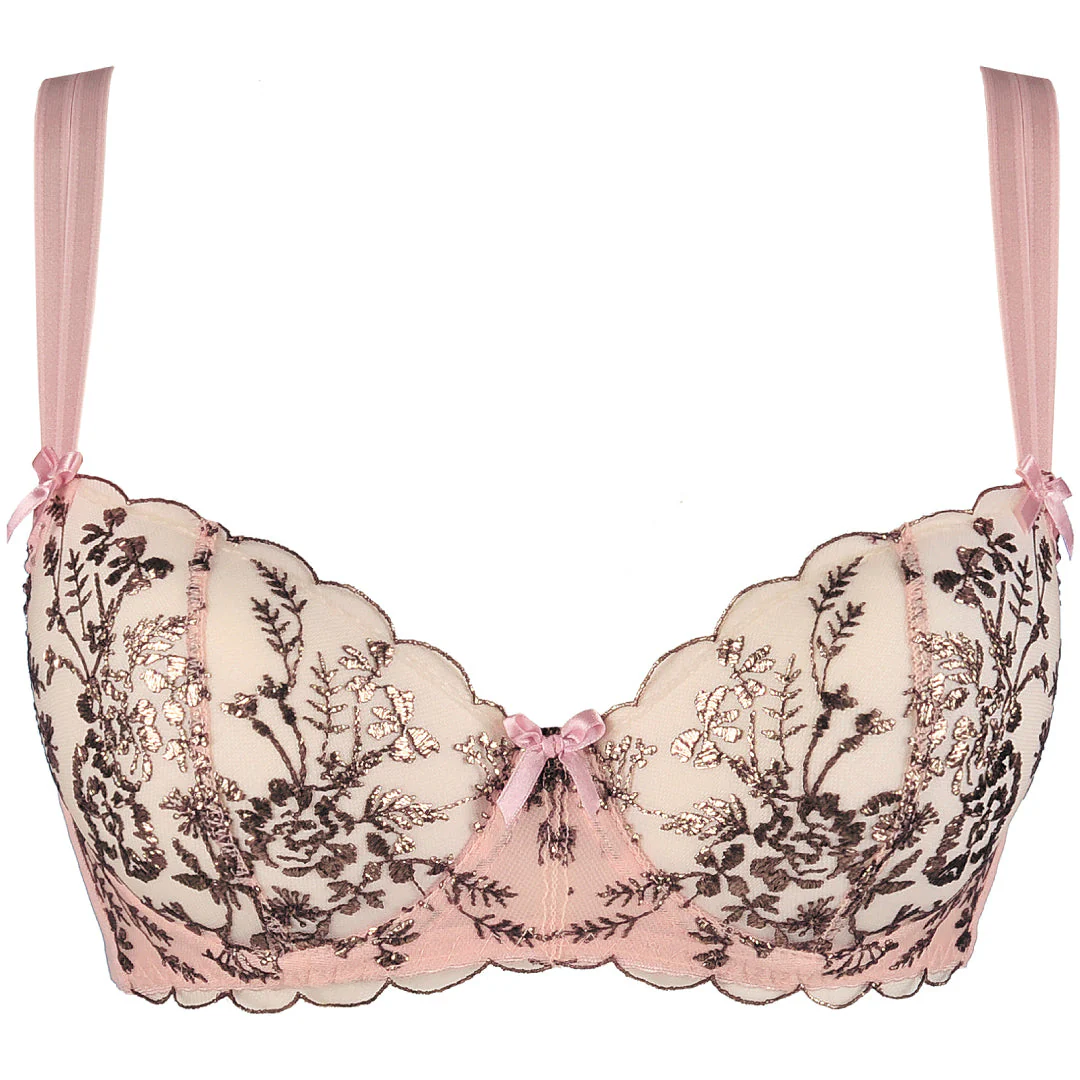 Axami Copper Rose Sheer Mesh Balconette Bra - Image 3