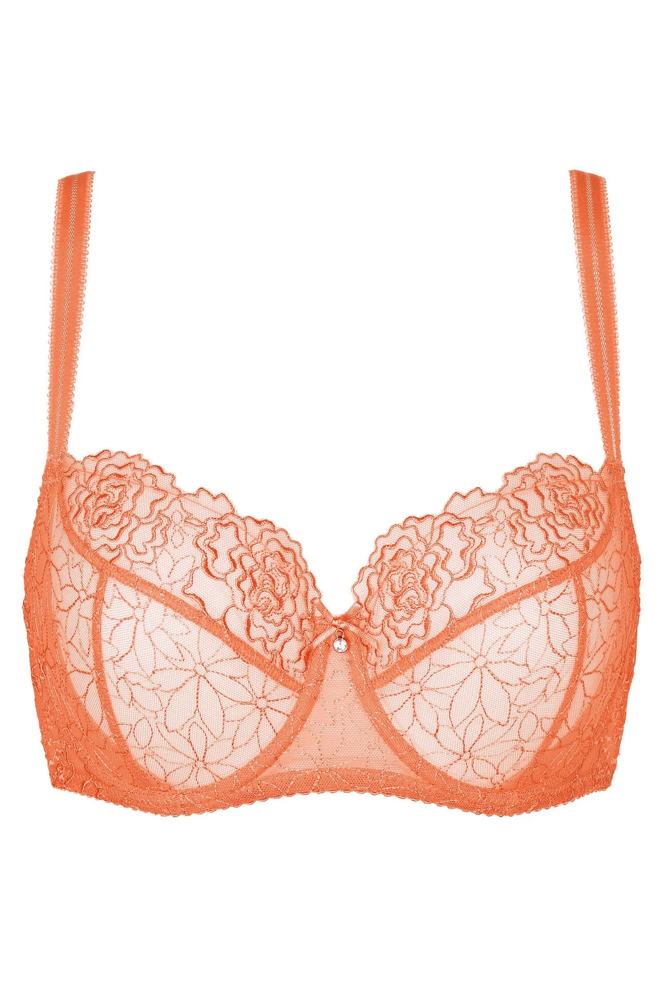Gorteks Pamela Peach Sheer Mesh Balconette Bra - Image 7