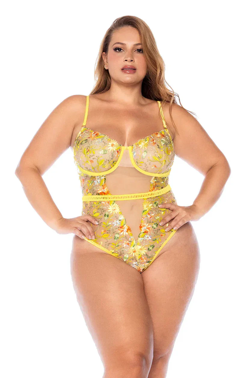 Mapale Daisy Bliss Sheer Mesh Bodysuit - Image 3
