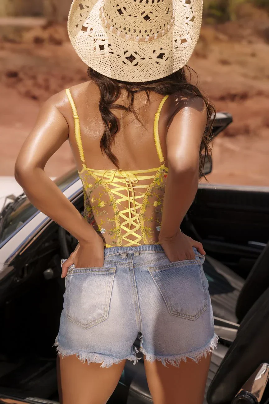 Mapale Daisy Bliss Sheer Mesh Bodysuit - Image 7