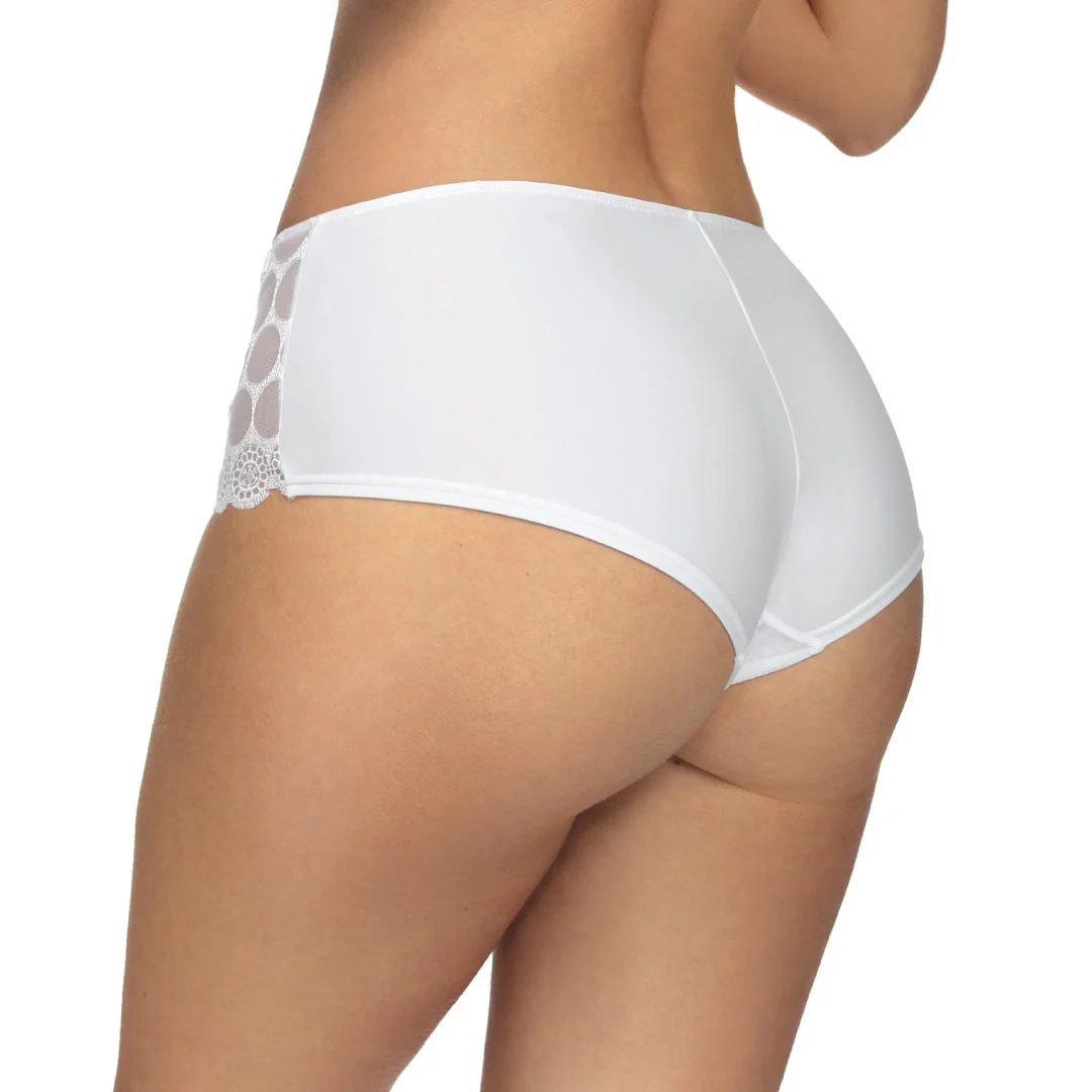 Sheer Mesh Boyshort Panty Coco White - Image 2