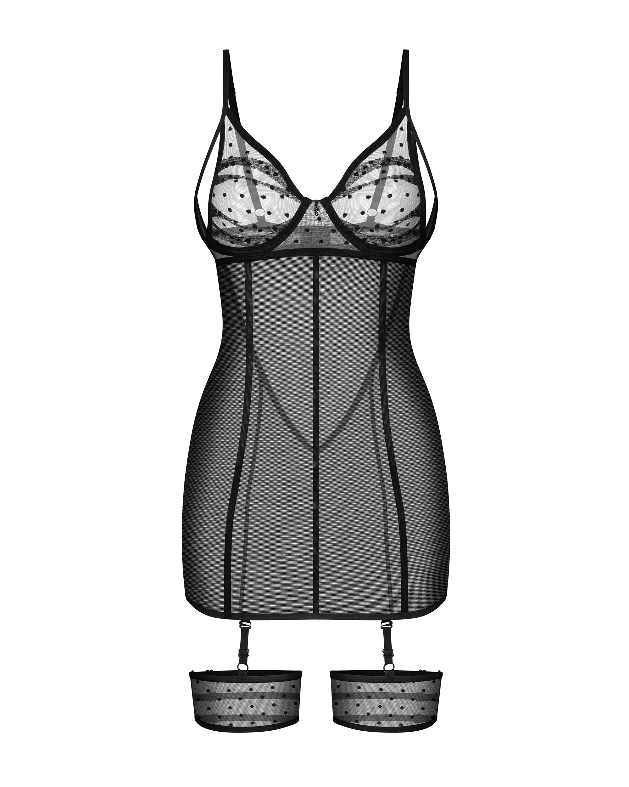 Obsessive Nuites Sheer Mesh Chemise String Set - Image 6
