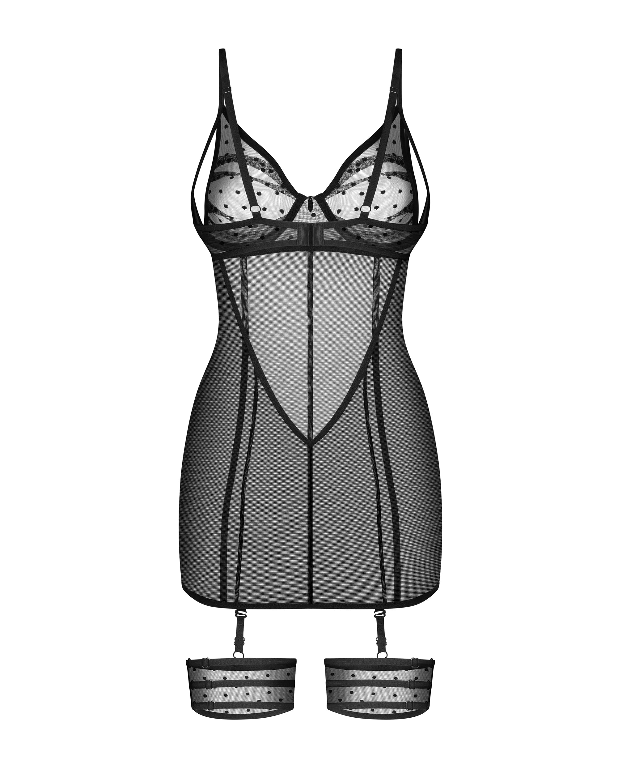 Obsessive Nuites Sheer Mesh Chemise String Set - Image 7