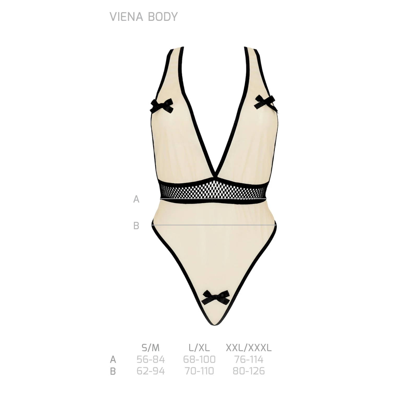 Sheer Mesh Deep V-Neck Bodysuit Passion Viena - Image 3