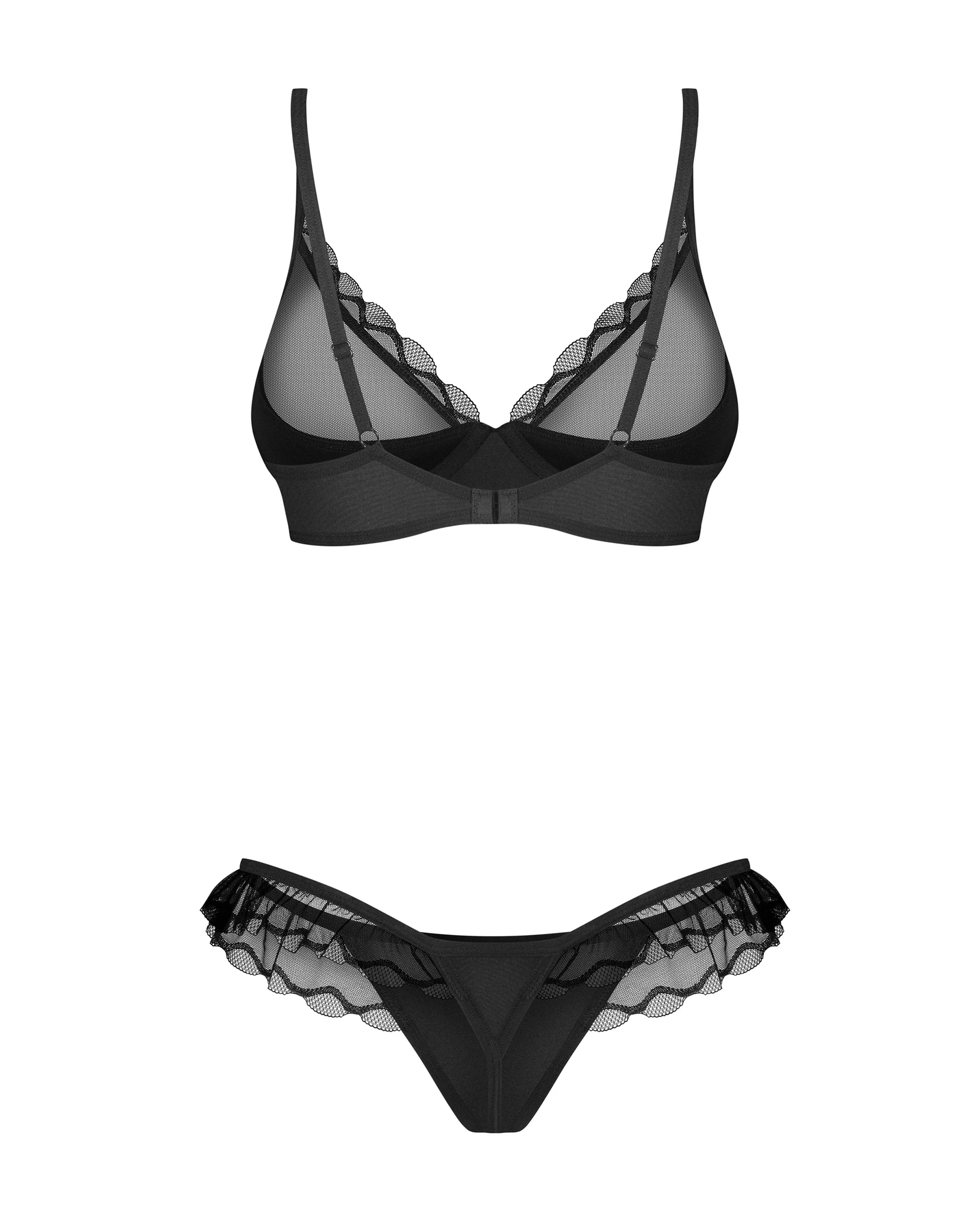 Obsessive Stelisa Sheer Mesh Lingerie Set: Elegant Bra & Thong Duo - Image 8