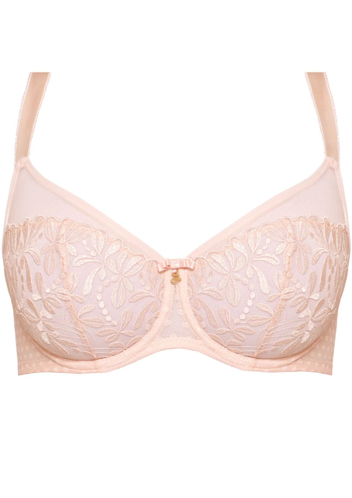 Samanta Donna Powder Rose Sheer Mesh Embroidered Underwire Bra - Image 6